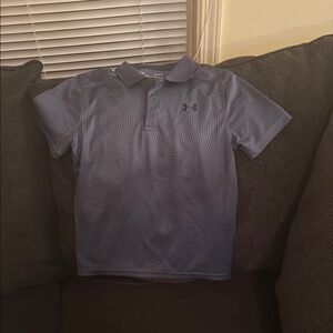 Under Armour Boys youth large Blue under armor collar Shirt